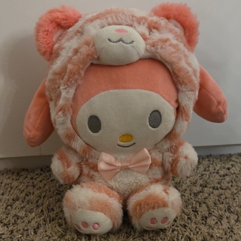 Adorable Plush Bunny Toy with Pink Accents